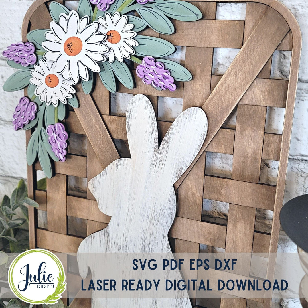 Julie Did It Studios Easter Bunny Woven Basket Leaner - February 2023 Design Studio