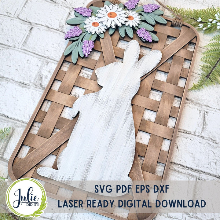 Julie Did It Studios Easter Bunny Woven Basket Leaner - February 2023 Design Studio