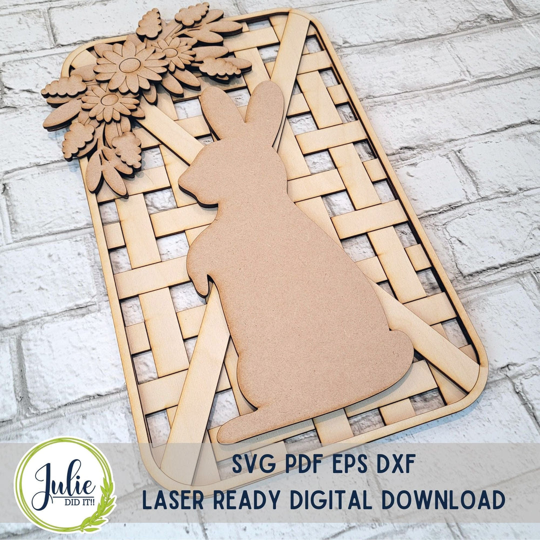 Julie Did It Studios Easter Bunny Woven Basket Leaner - February 2023 Design Studio