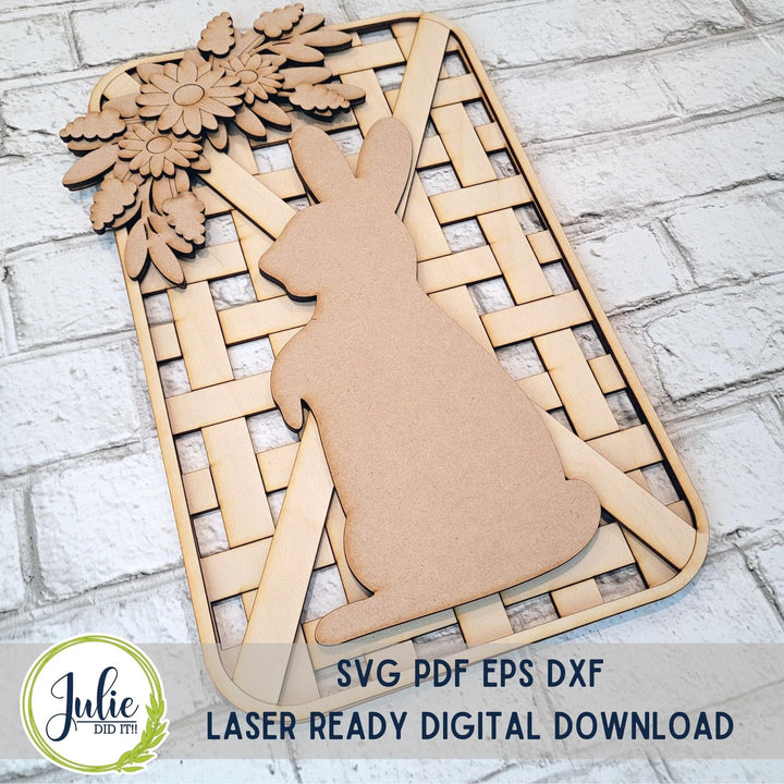 Julie Did It Studios Easter Bunny Woven Basket Leaner - February 2023 Design Studio