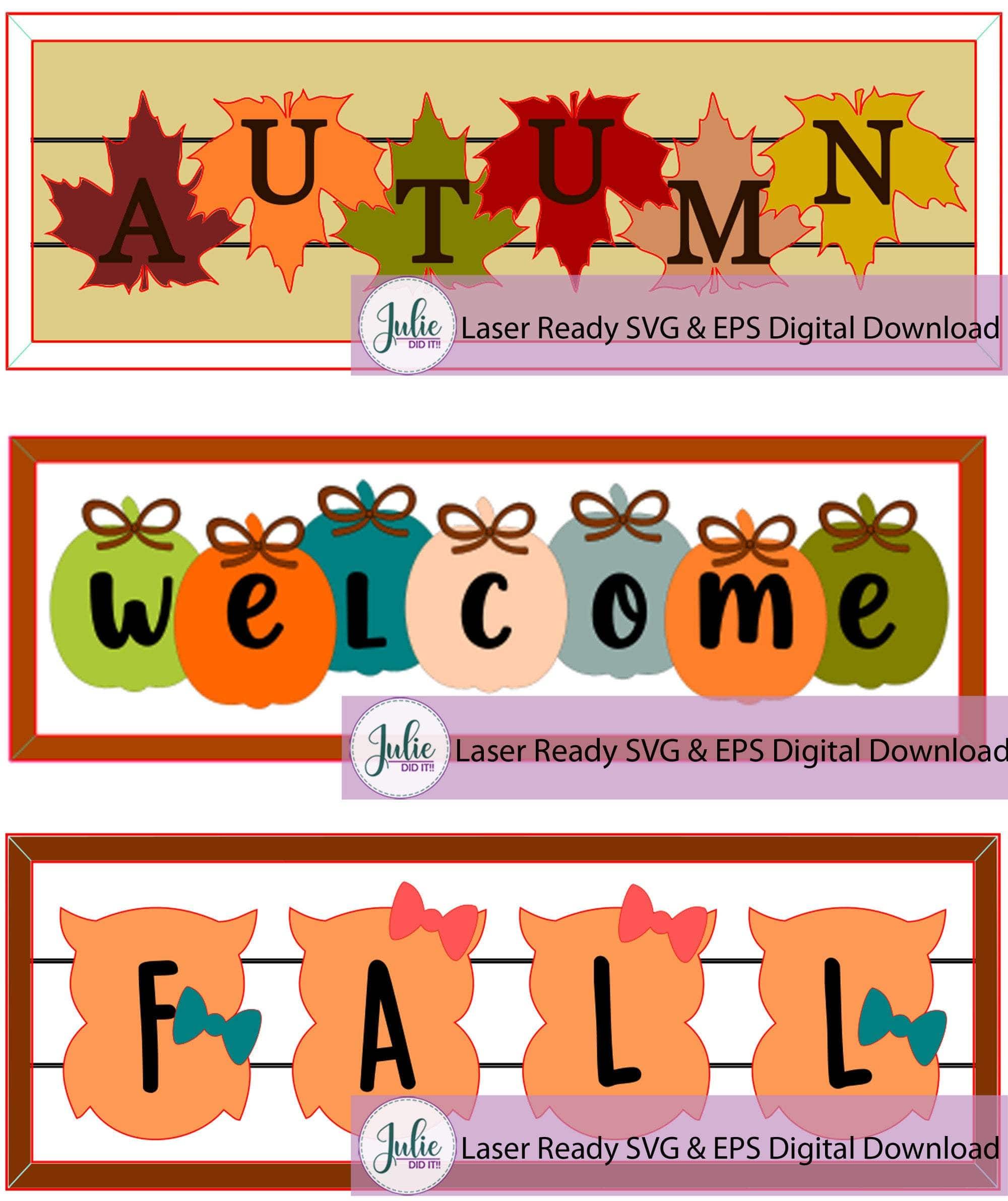 Fall Kit Sign Fall Signs Bundle (3 Files) – Julie Did It Studios