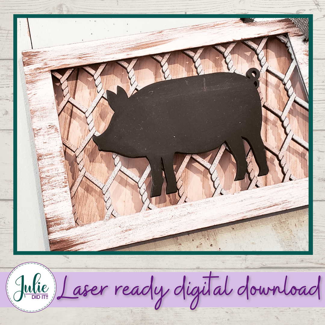 Julie Did It Studios Farm Animal Trio Sign - April 2021 SVG Subscription