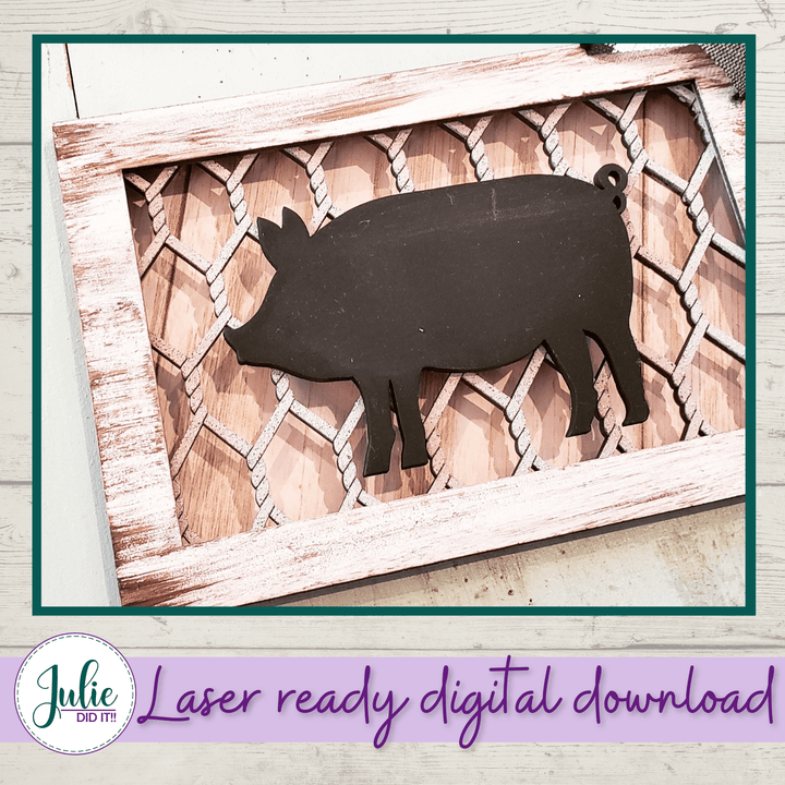Julie Did It Studios Farm Animal Trio Sign - April 2021 SVG Subscription