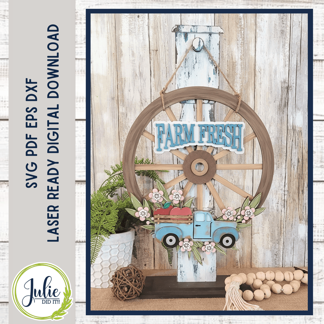 Julie Did It Studios Farm Fresh Apples Overlay for the Interchangeable Wagon Wheel