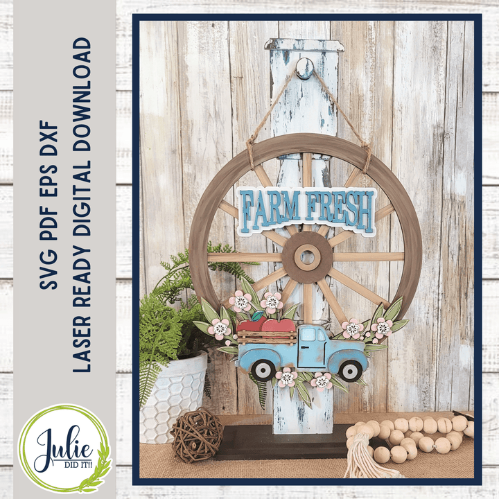 Julie Did It Studios Farm Fresh Apples Overlay for the Interchangeable Wagon Wheel