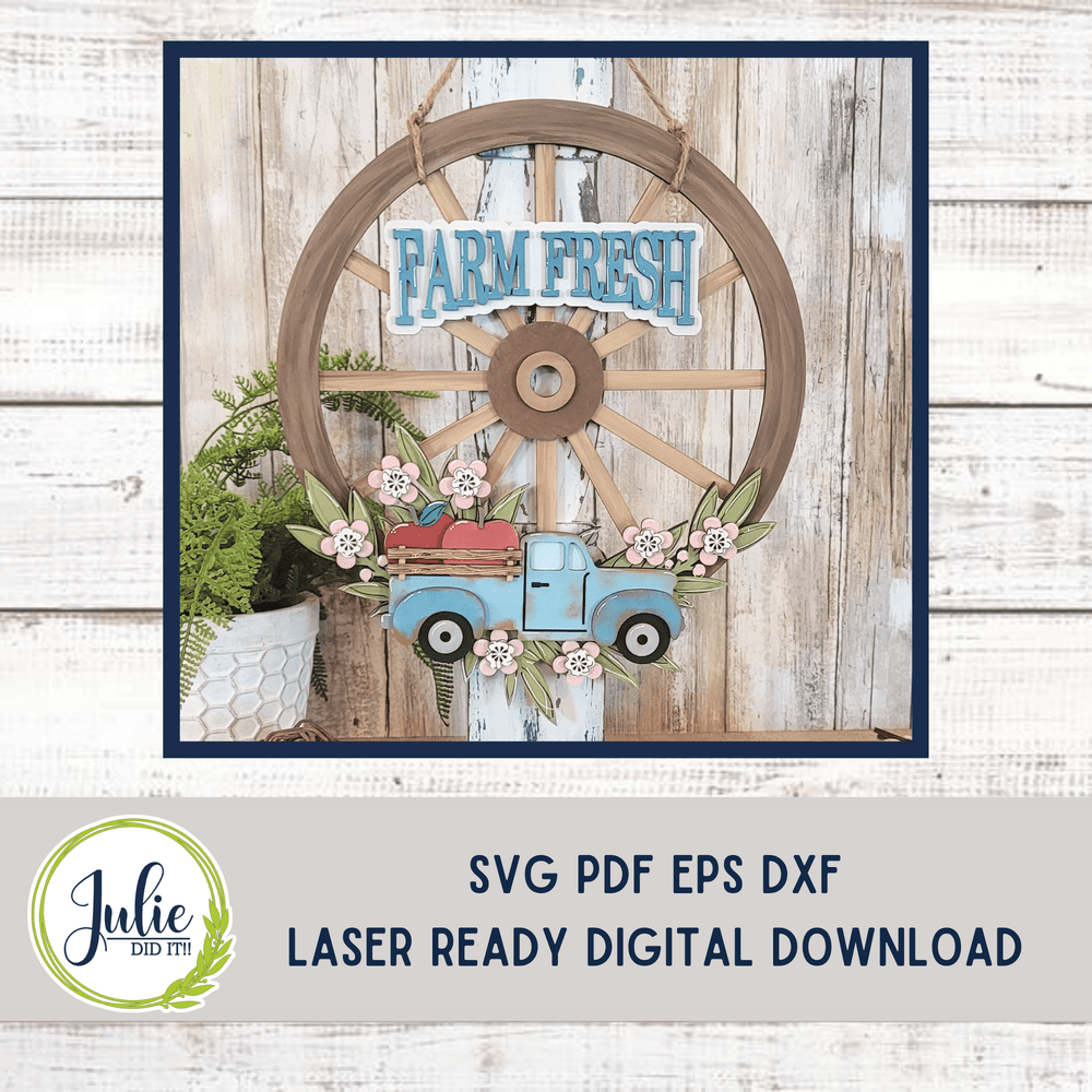 Julie Did It Studios Farm Fresh Apples Overlay for the Interchangeable Wagon Wheel