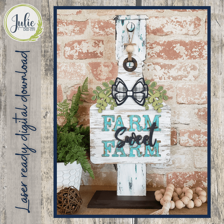 Julie Did It Studios Farm Sweet Farm Ear Tag