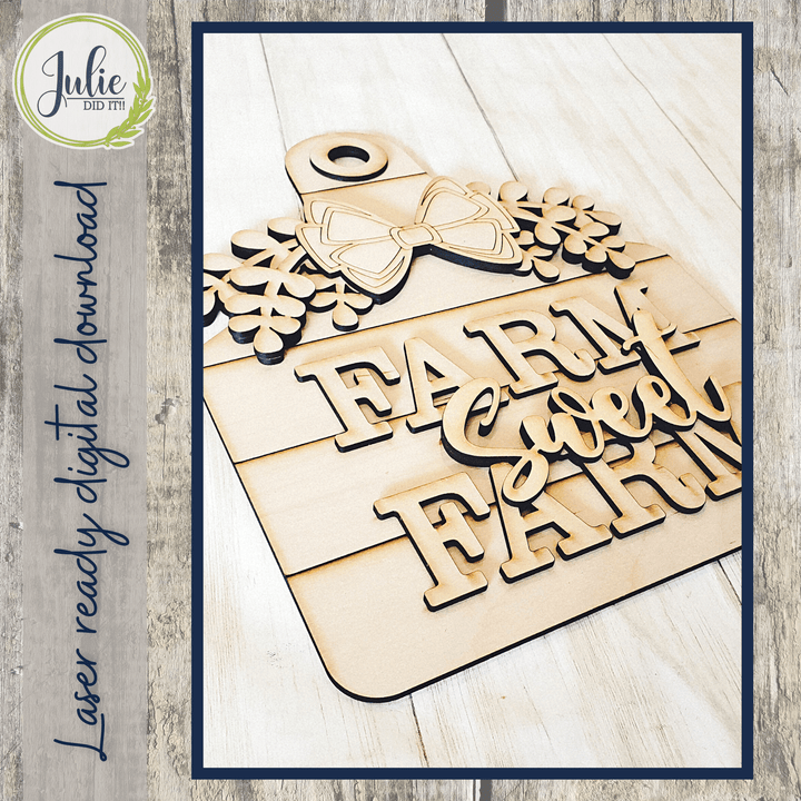 Julie Did It Studios Farm Sweet Farm Ear Tag - April 2022 Design Subscription