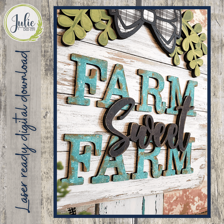 Julie Did It Studios Farm Sweet Farm Ear Tag - April 2022 Design Subscription