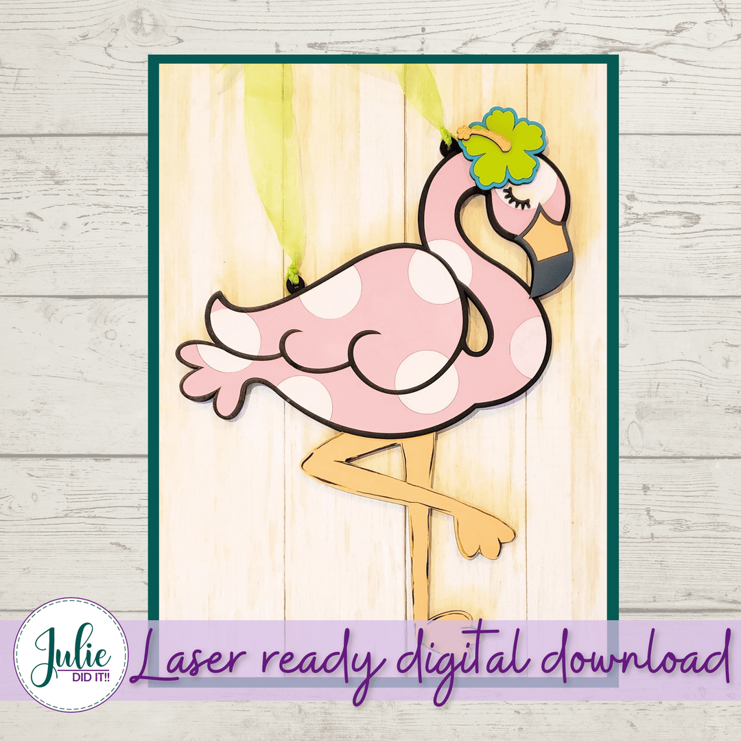 Julie Did It Studios Flamingo Door Hanger - June 2021 SVG Subscription