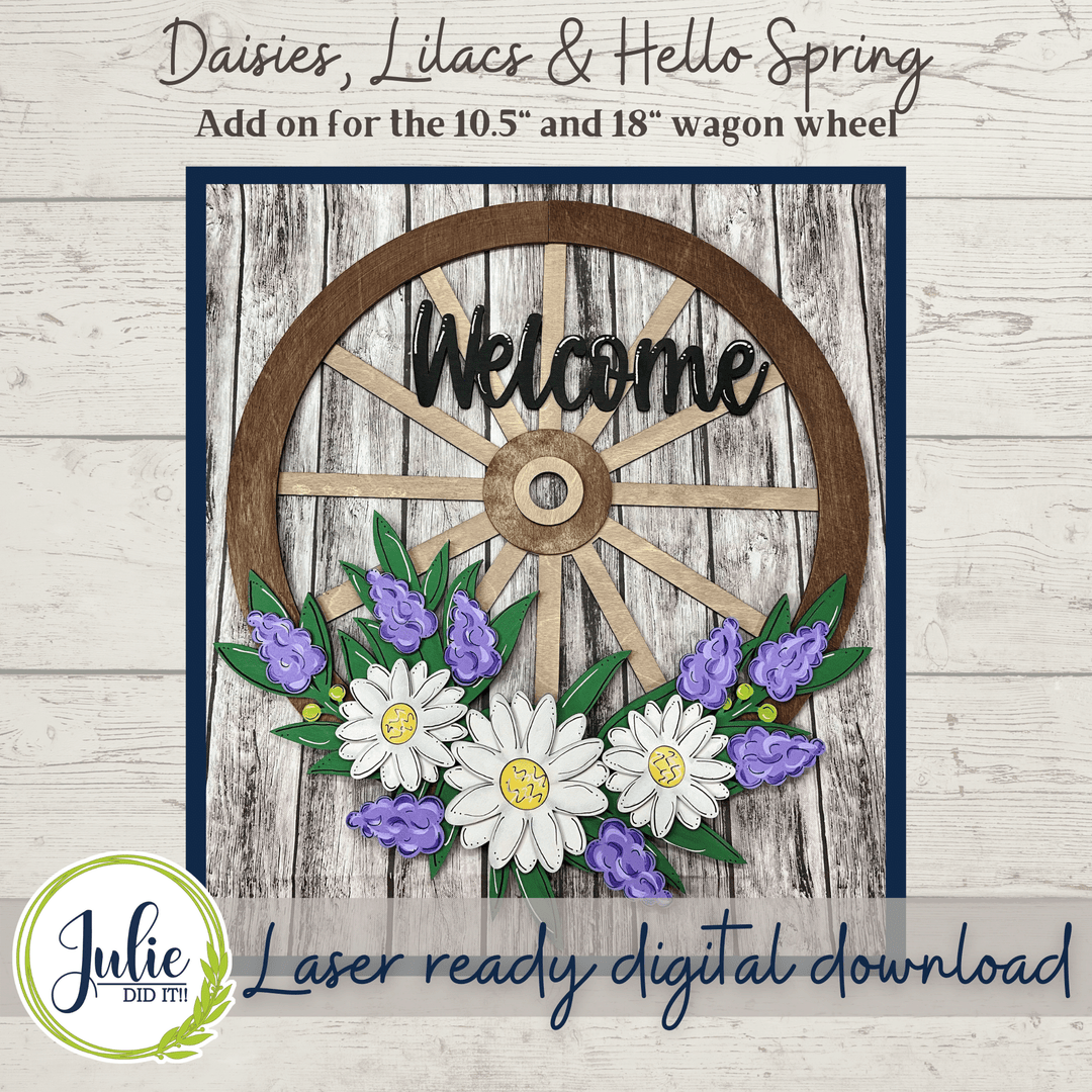 Julie Did It Studios Floral Overlay BUNDLE 1 for the Interchangeable 18" Wagon Wheel