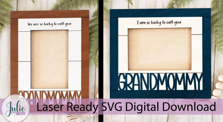 Julie Did It Studios Frame "Lucky to Call You Grandmommy" - Mother's Day Farmhouse Frame