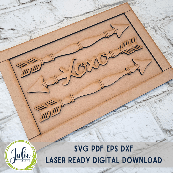 Julie Did It Studios Framed Spindle Arrows and Heart Duo - December 2022 Design Studio