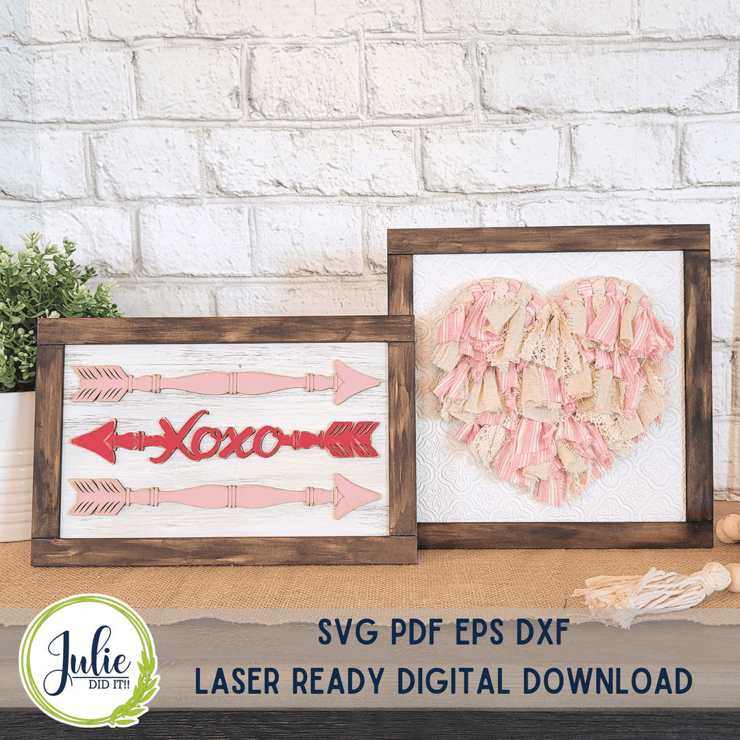 Julie Did It Studios Framed Spindle Arrows and Heart Duo - December 2022 Design Studio