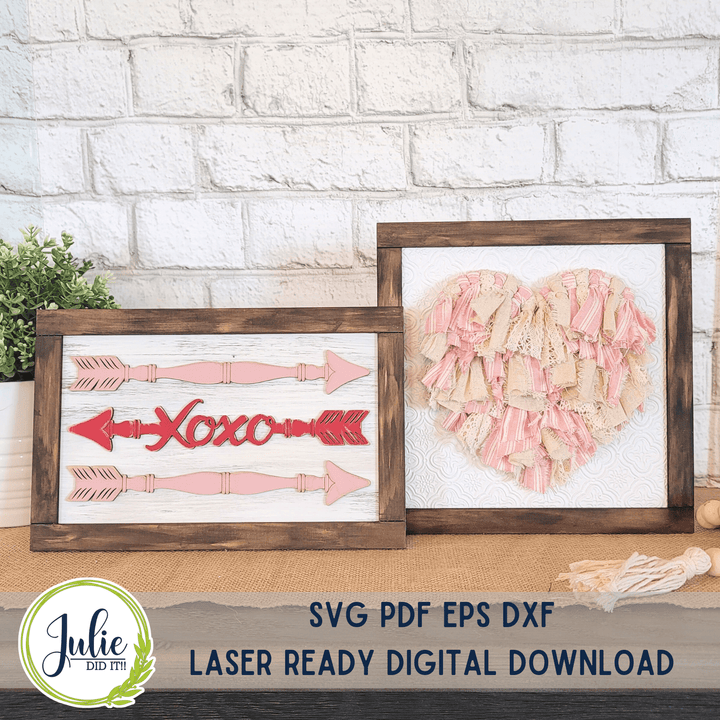 Julie Did It Studios Framed Spindle Arrows and Heart Duo - December 2022 Design Studio