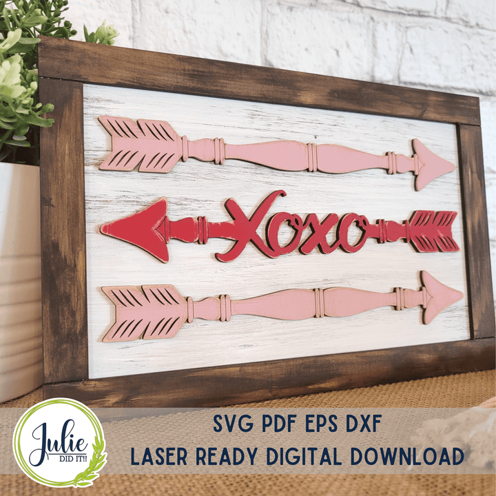 Julie Did It Studios Framed Spindle Arrows and Heart Duo - December 2022 Design Studio