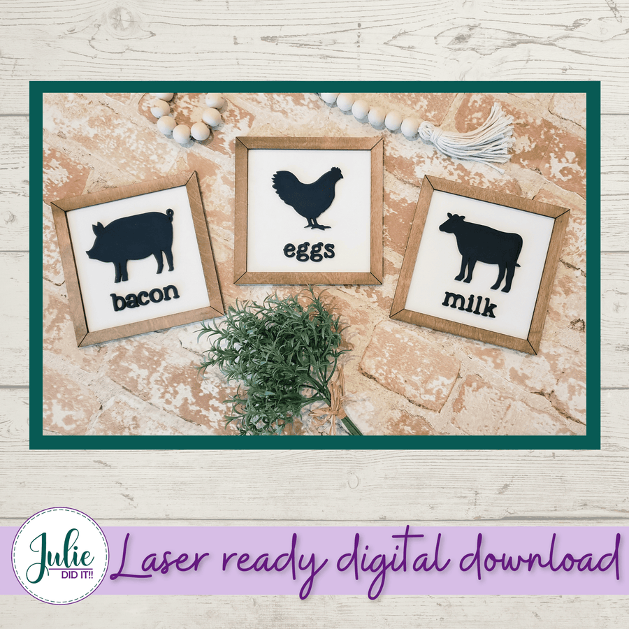 Julie Did It Studios Free SVG Bacon, Eggs, and Milk! - FREE FILE