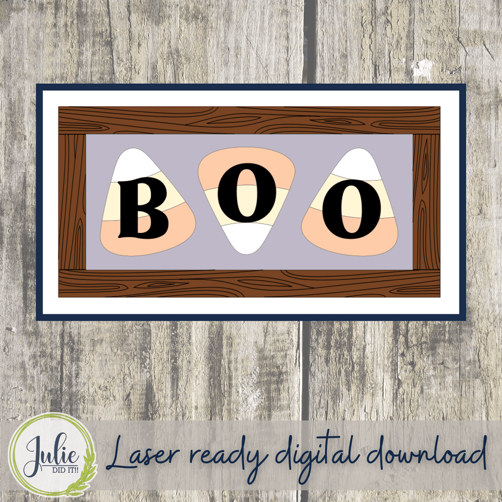 Julie Did It Studios Free SVG Boo Candy Corn Sign - FREE FILE