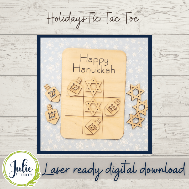 Julie Did It Studios Free SVG Holiday Tic Tac Toe - FREE FILE