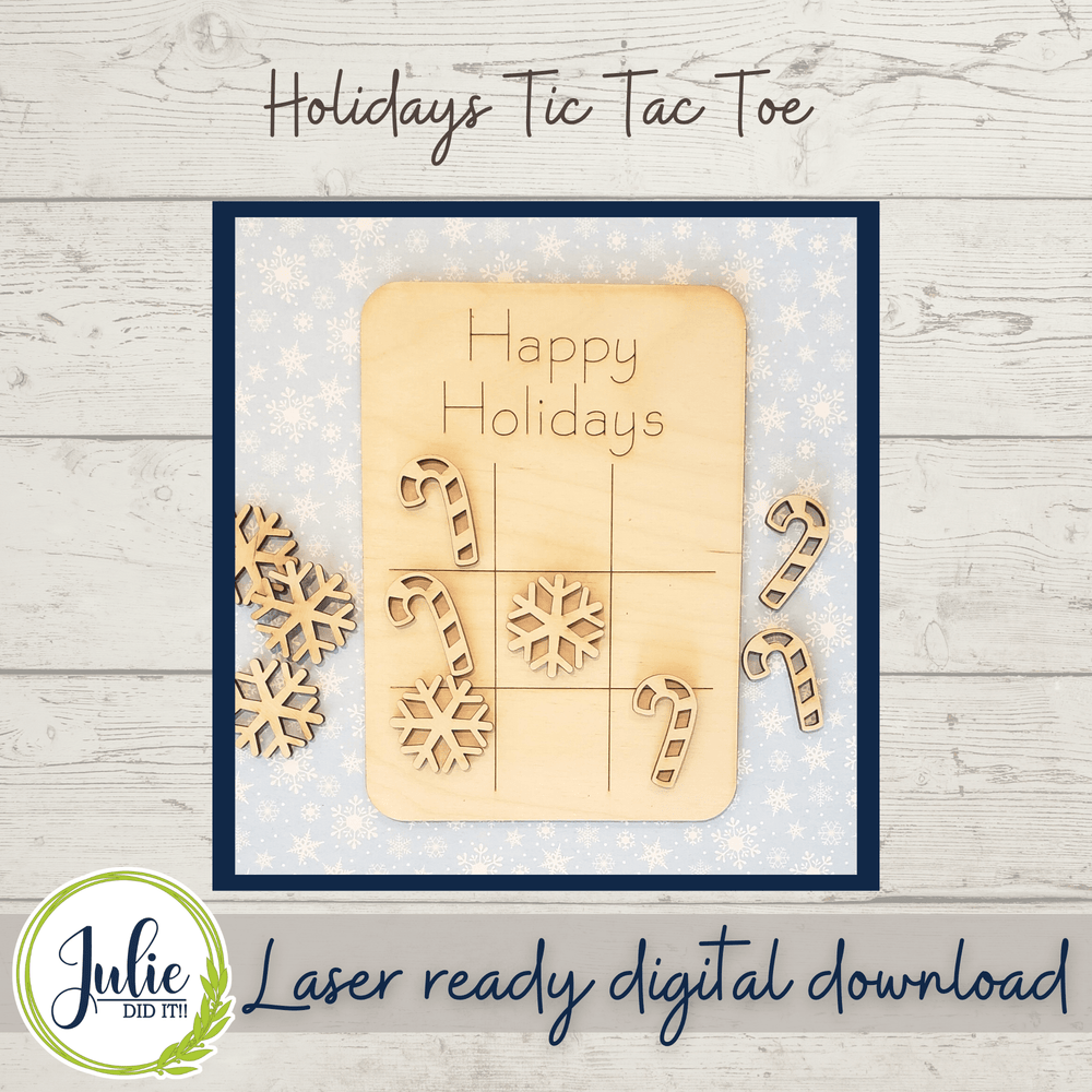 Julie Did It Studios Free SVG Holiday Tic Tac Toe - FREE FILE