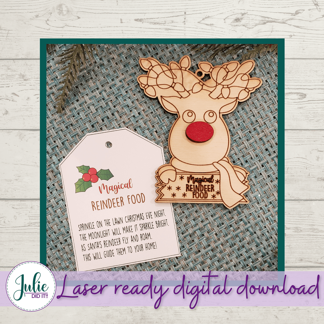 Julie Did It Studios Free SVG Reindeer Food Tag Ornament - FREE FILE