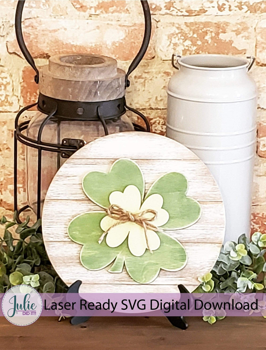 Julie Did It Studios Free SVG Shamrock Table Sitter - FREE FILE