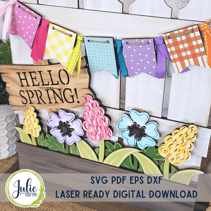 Julie Did It Studios Garden Interchangeable Insert with Banner - March 2023 Design Studio