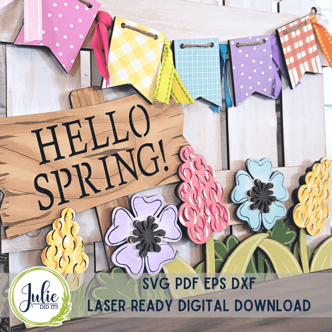 Julie Did It Studios Garden Interchangeable Insert with Banner - March 2023 Design Studio