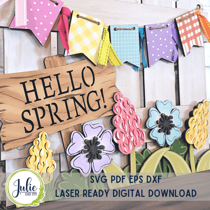 Julie Did It Studios Garden Interchangeable Insert with Banner - March 2023 Design Studio