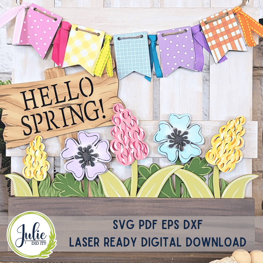 Julie Did It Studios Garden Interchangeable Insert with Banner - March 2023 Design Studio