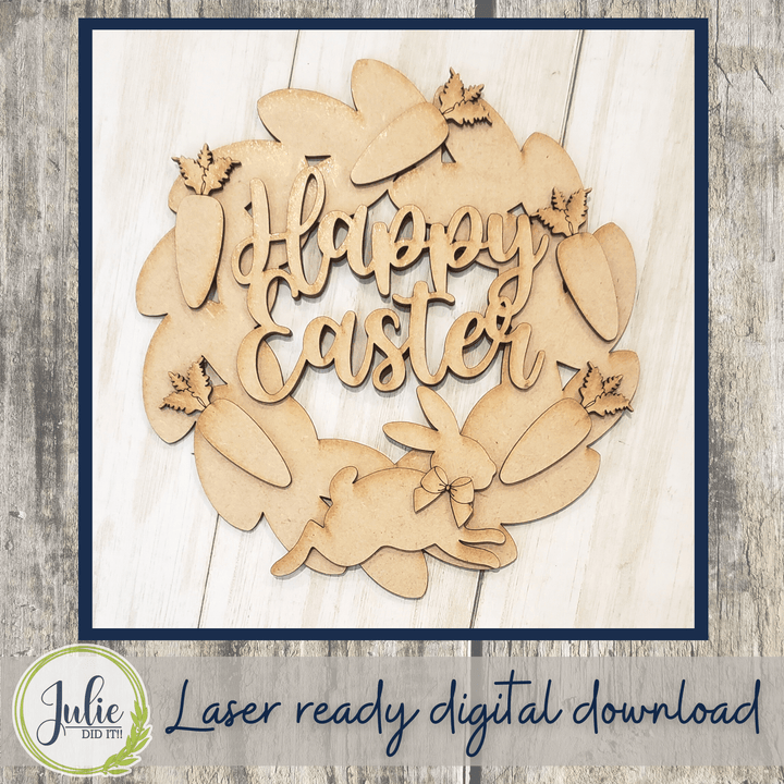 Julie Did It Studios Happy Easter Wreath