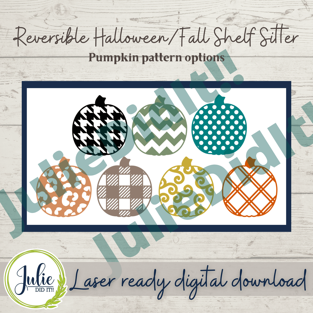 Julie Did It Studios Happy Harvest/Trick or Treat Reversible Shelf Sitter - September 2021 SVG Subscription