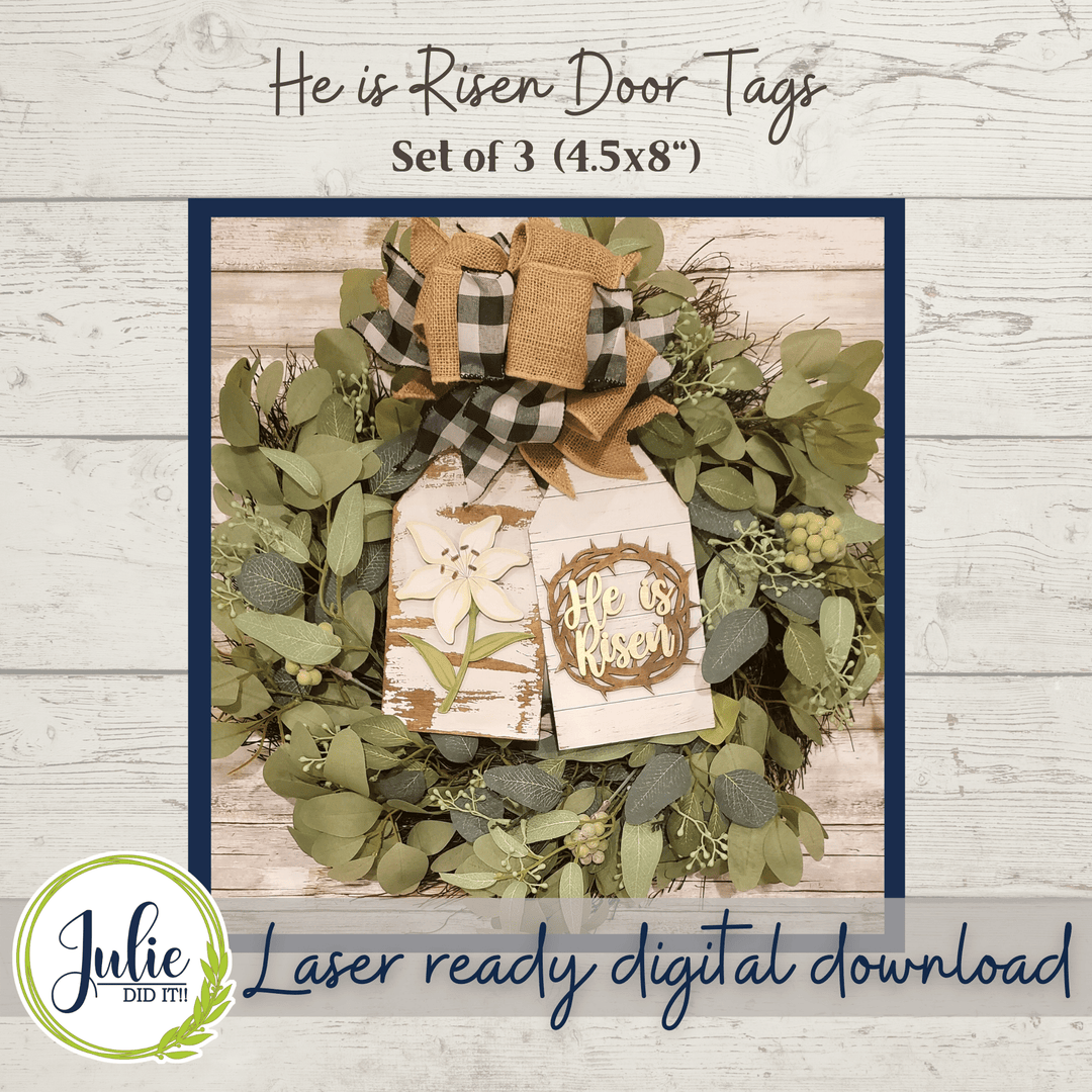 Julie Did It Studios He Is Risen Door Tags