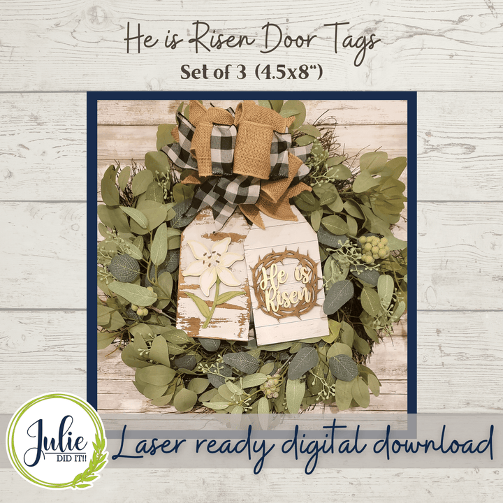 Julie Did It Studios He Is Risen Door Tags