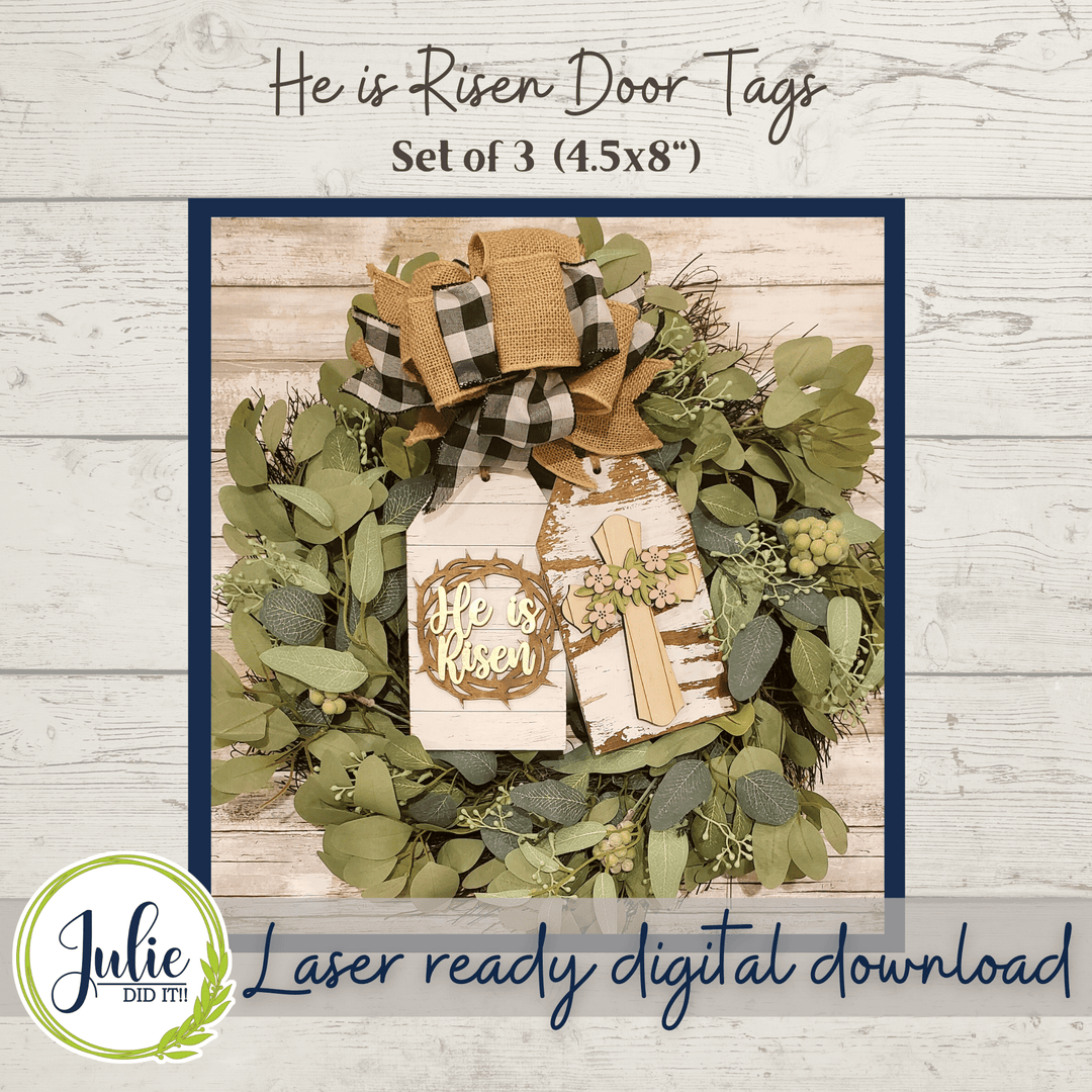 Julie Did It Studios He Is Risen Door Tags