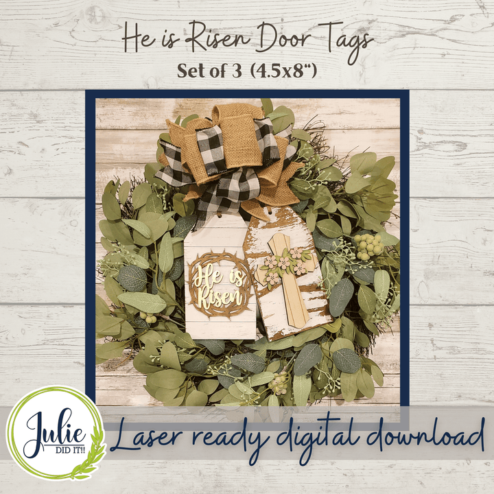 Julie Did It Studios He Is Risen Door Tags