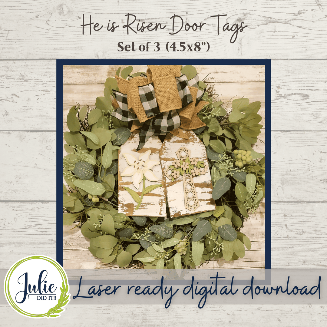 Julie Did It Studios He Is Risen Door Tags