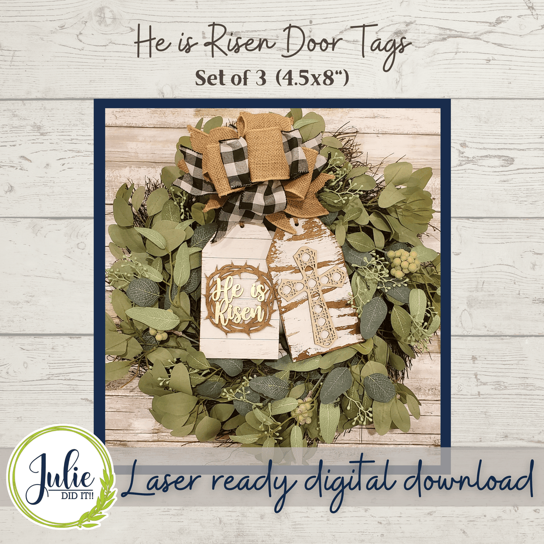 Julie Did It Studios He Is Risen Door Tags