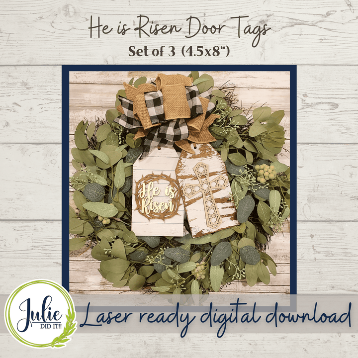 Julie Did It Studios He Is Risen Door Tags