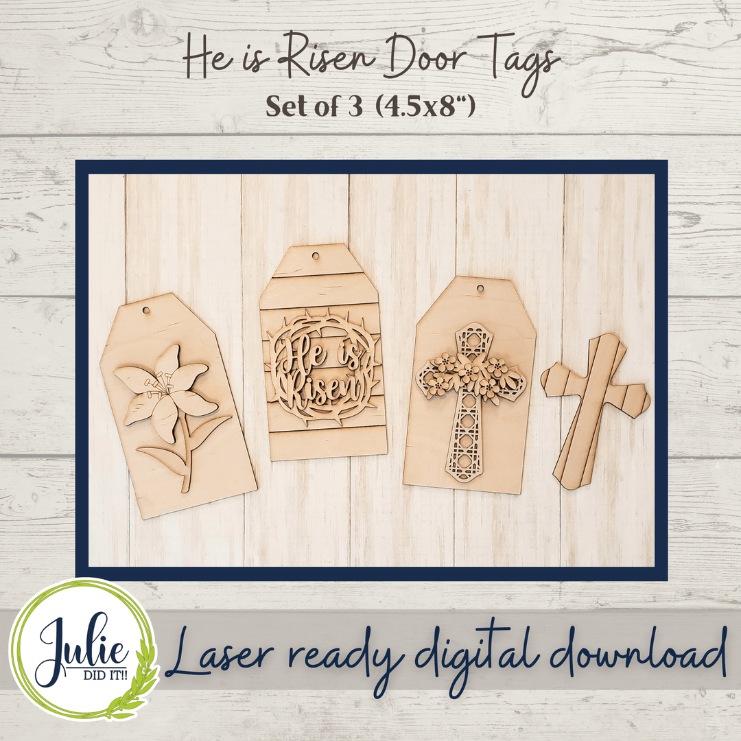 Julie Did It Studios He Is Risen Door Tags
