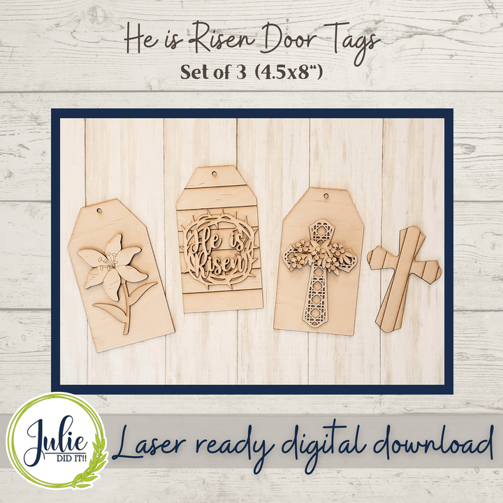 Julie Did It Studios He Is Risen Door Tags