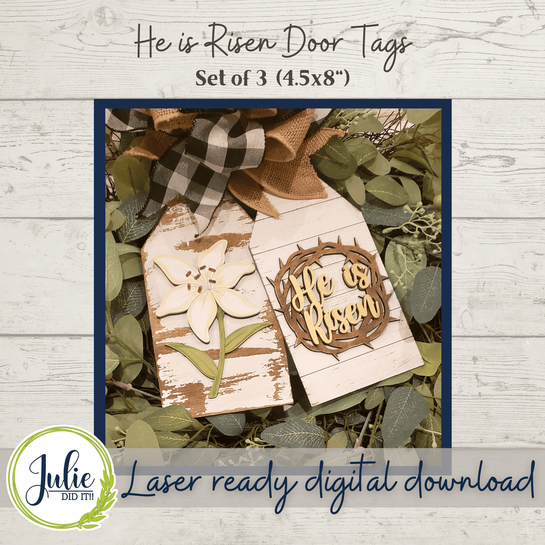 Julie Did It Studios He Is Risen Door Tags