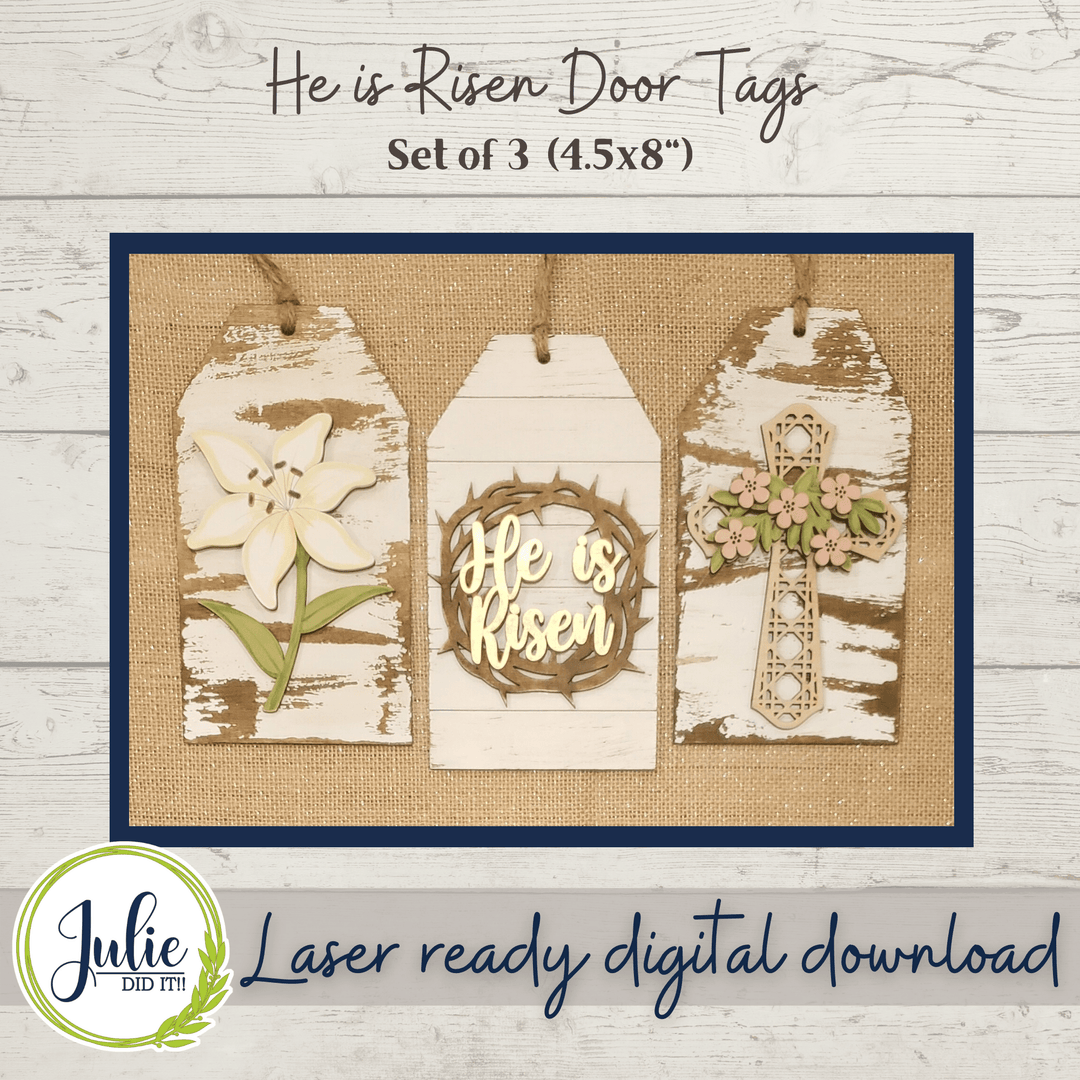 Julie Did It Studios He Is Risen Door Tags