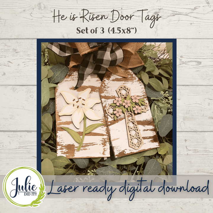 Julie Did It Studios He Is Risen Door Tags