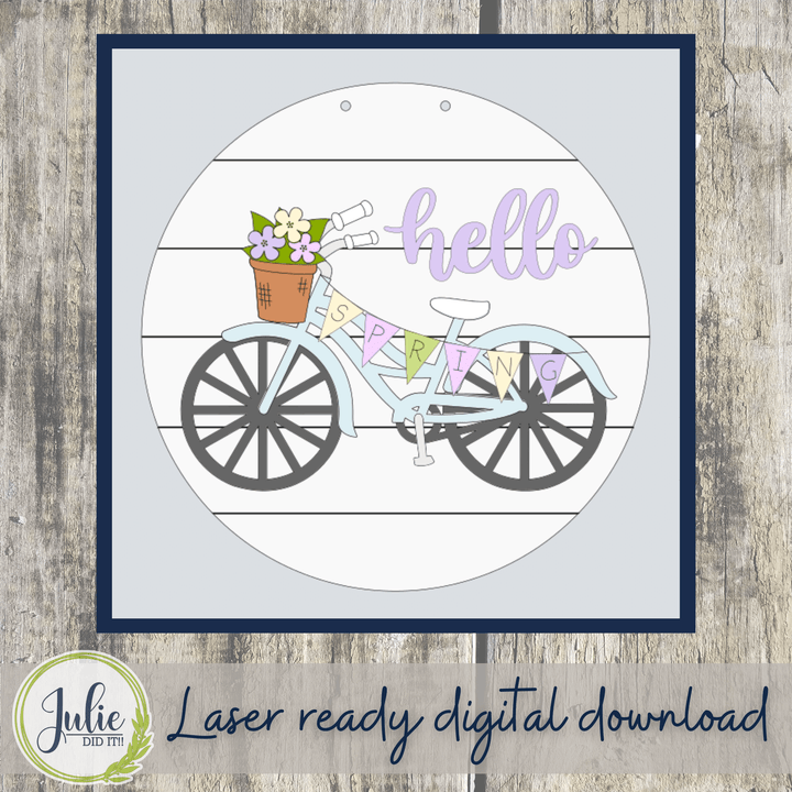 Julie Did It Studios Hello Spring Bicycle
