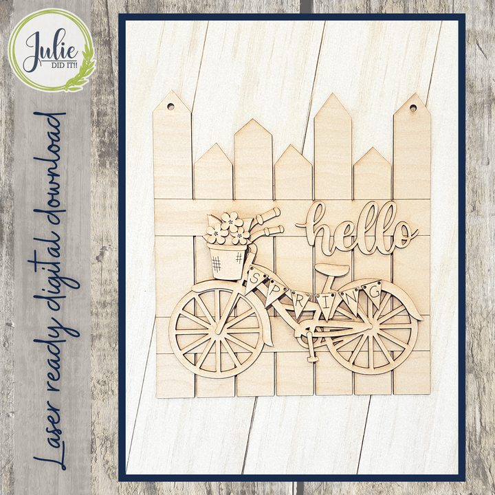 Julie Did It Studios Hello Spring Bicycle - March 2022 Design Subscription