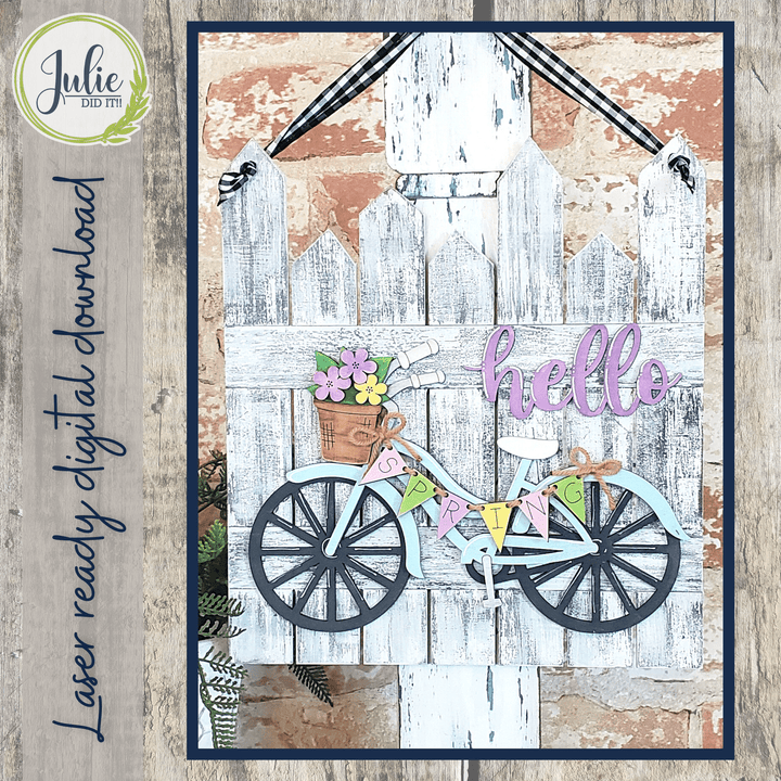 Julie Did It Studios Hello Spring Bicycle - March 2022 Design Subscription