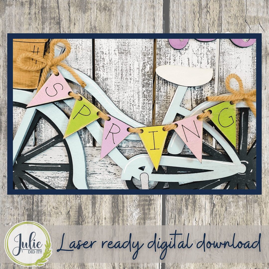 Julie Did It Studios Hello Spring Bicycle - March 2022 Design Subscription
