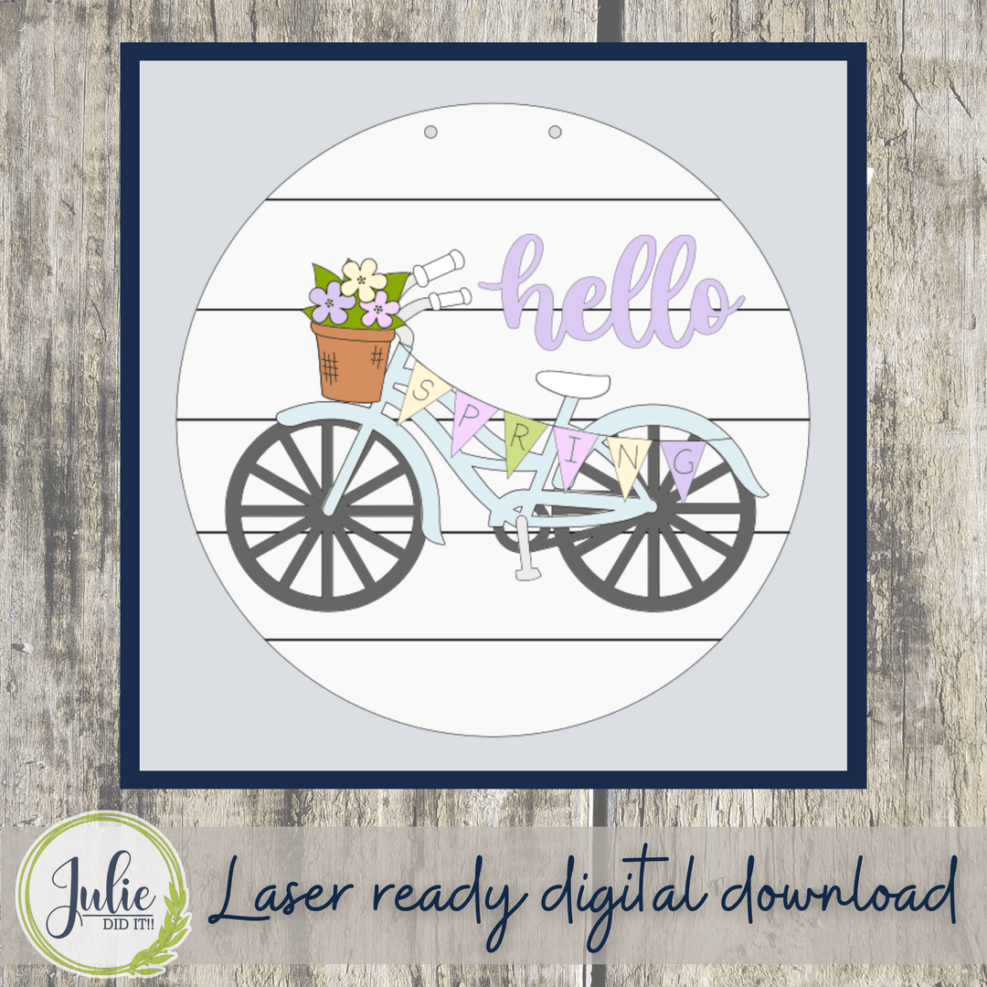Julie Did It Studios Hello Spring Bicycle - March 2022 Design Subscription