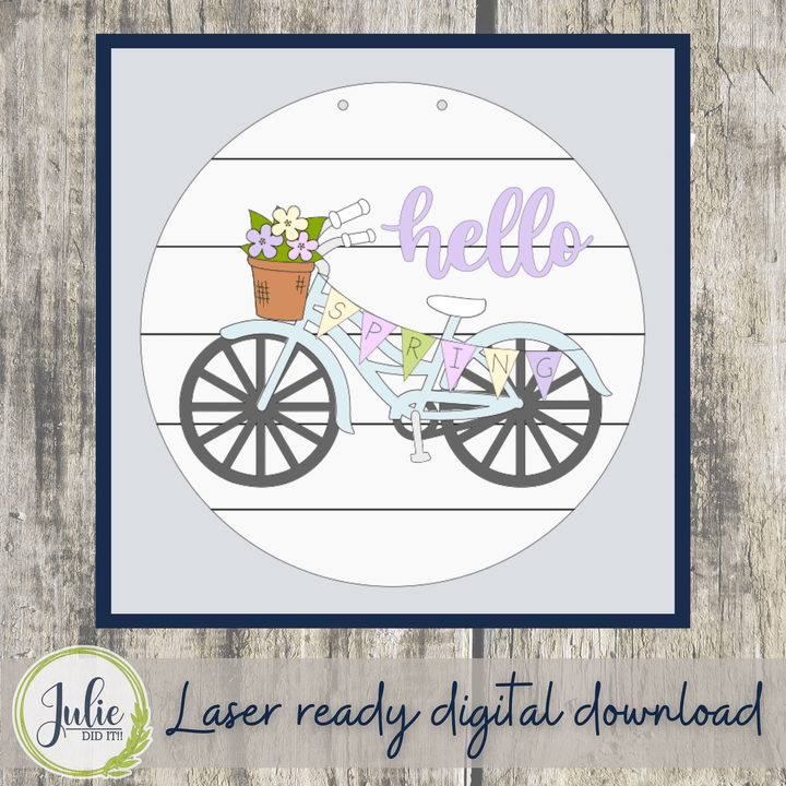 Julie Did It Studios Hello Spring Bicycle - March 2022 Design Subscription